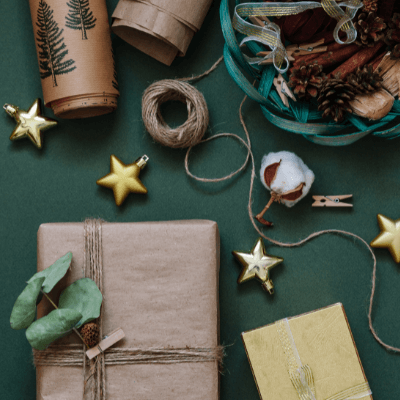 sustainable gift wrap with jute string