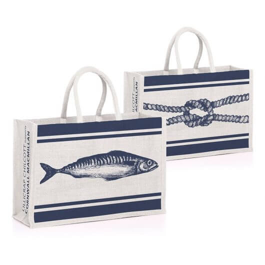 Macmillan Christmas fair branded bags by GoJute
