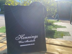 Hennings wine merchang branded bottle bag