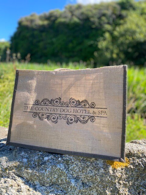 The Country Dog Hotel & Spa branded bag portrait