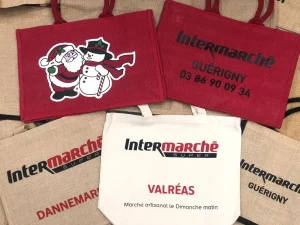 Intermarche supermarkets jute shopping bags