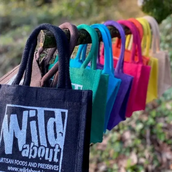 wild about food jute bag