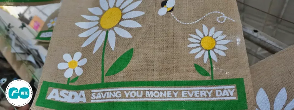 asda jute bags, manufactured and printed by GoJute International