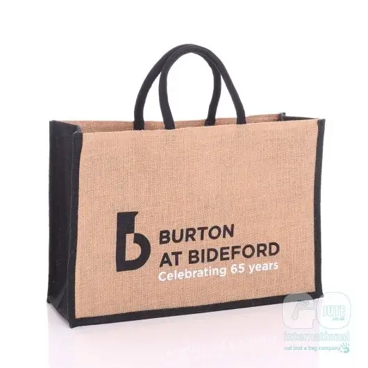 Burton at Bideford jute bag