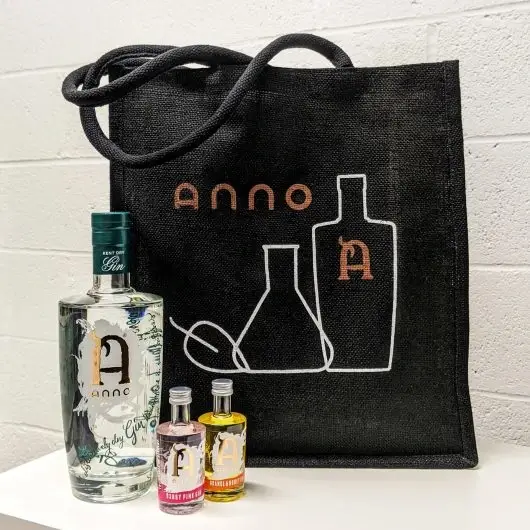 anno distillers gin and rum jute bag