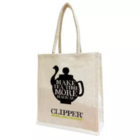 Clipper Tea jute bag