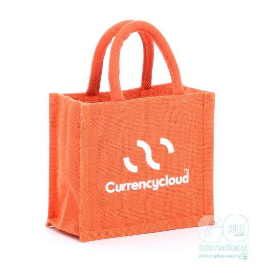 Currency Cloud orange jute bag
