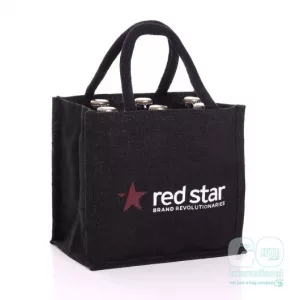 Red Star jute bottle bag
