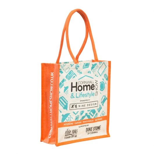 home and lifestyle show branded jute bag