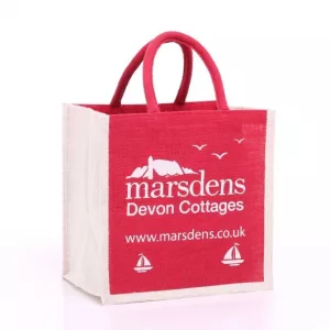 Marsdens Devon Cottages red jute bag