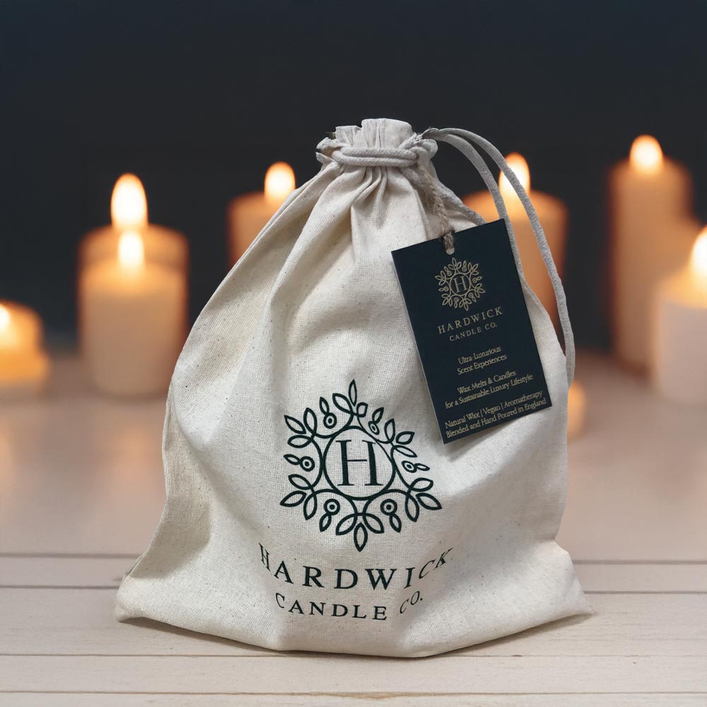 Hardwick Candle Co branded cotton drawstring bag
