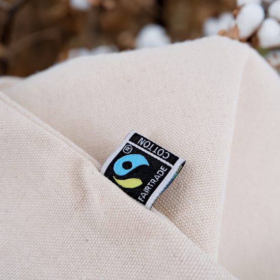 GJCANV8 Organic Fairtrade Cotton Canvas bag with label